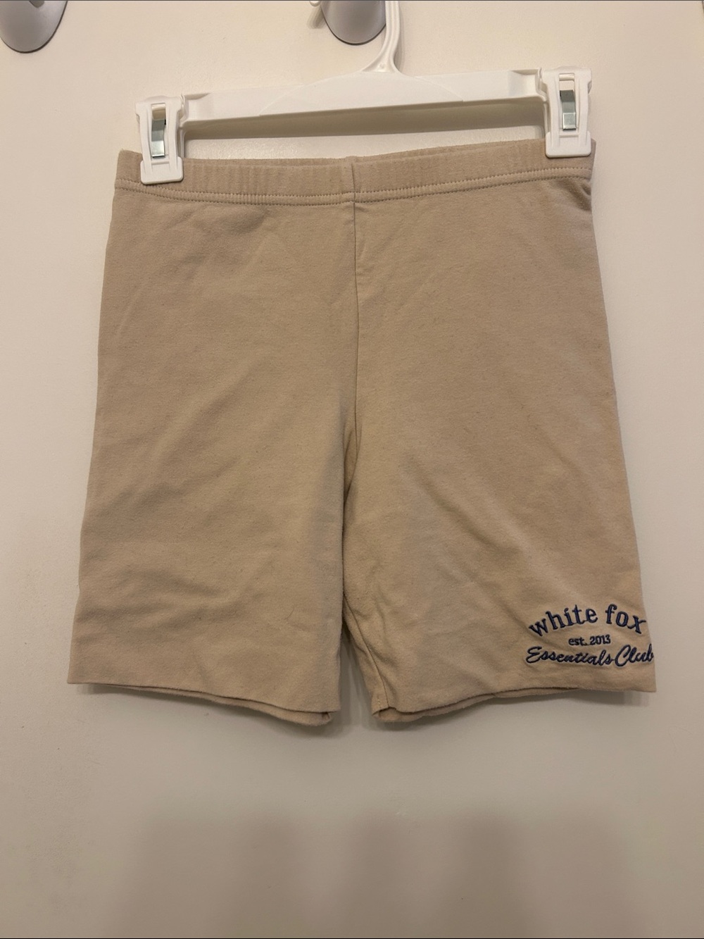 White Fox Boutique Tan Women's Shorts with Embroidered Logo